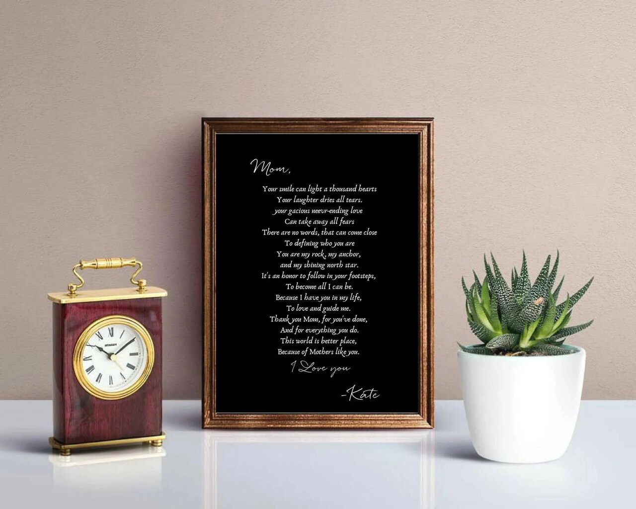 Custom Framed Word Art for Mom and Daughter Personalized Keepsake Gift